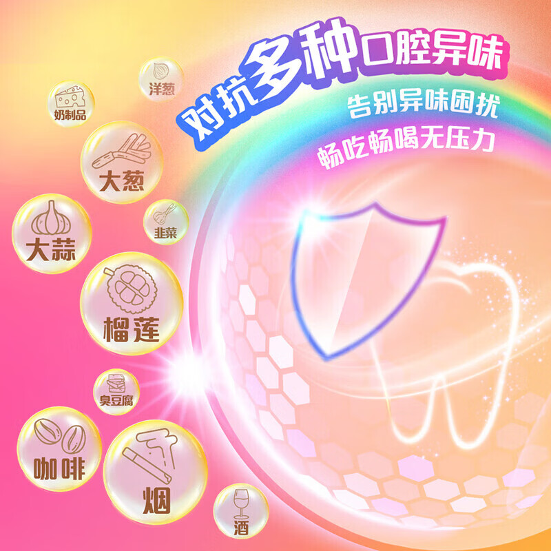 高露洁【孙颖莎推荐】多巴胺闪片牙膏 果味持久清新去口气抗菌去牙渍 【刷走异味】彩虹甜心 100g*1支 赠绒绒丝软毛牙刷