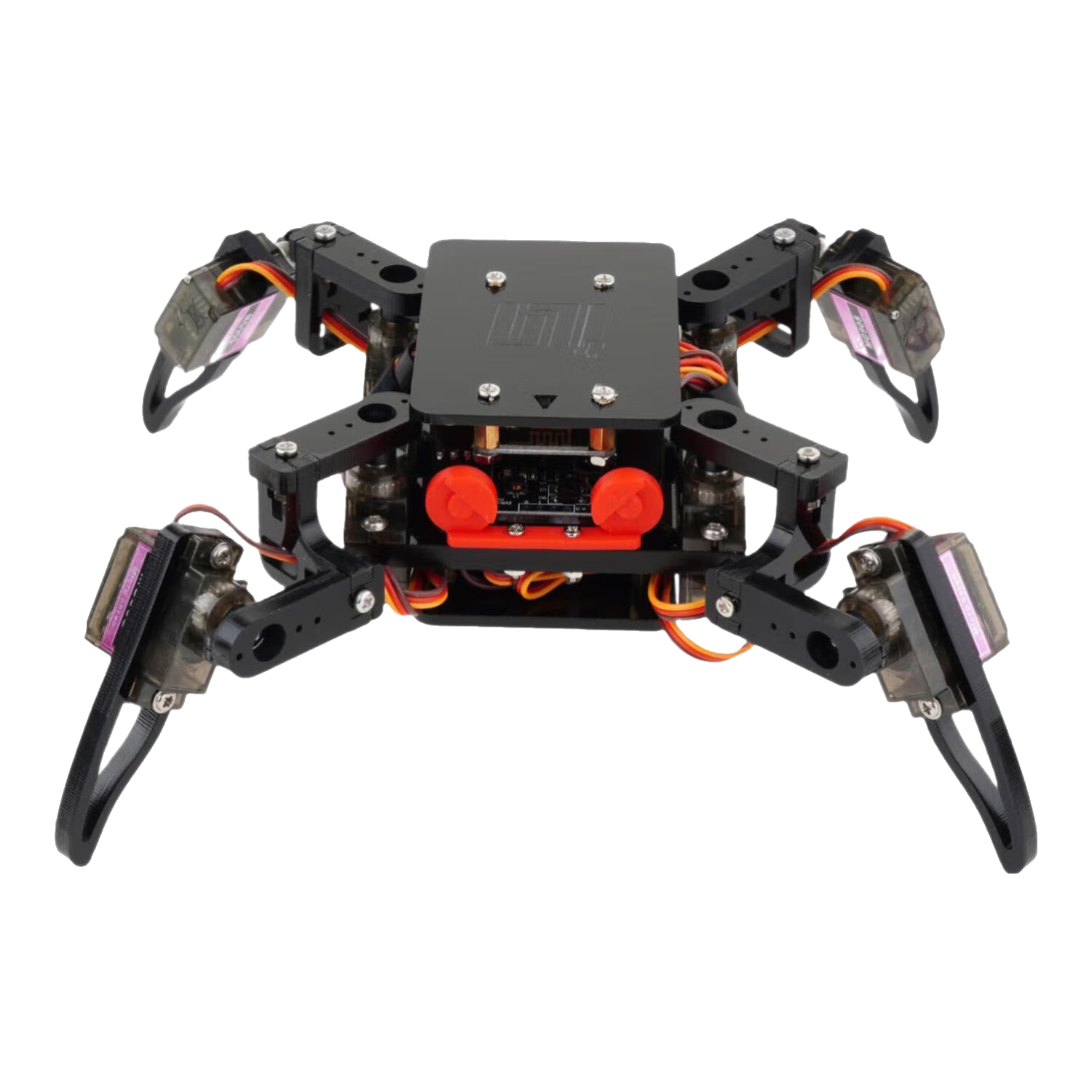 UREBOT URB智能編程機(jī)器人蜘蛛四足仿生兒童玩具APP控制編程教育啟蒙學(xué)習(xí)套件 D套餐：標(biāo)準(zhǔn)版+超聲波+遙控器（黑） 組裝