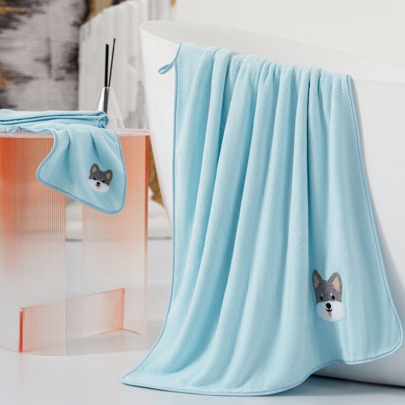 水星家纺毛巾浴巾【线下专柜同款】 柔护双星A类婴儿浴巾