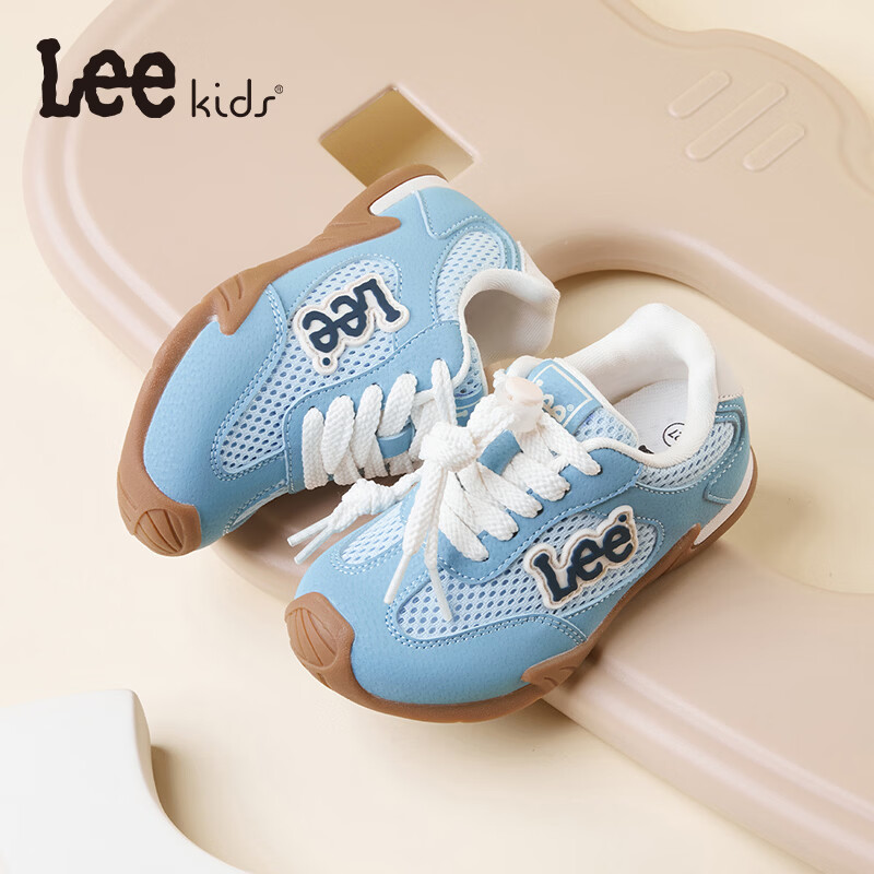Lee童鞋春夏季新款儿童透气运动鞋男大童百搭跑步鞋女童 蓝色 33 【建议脚长205-210mm】
