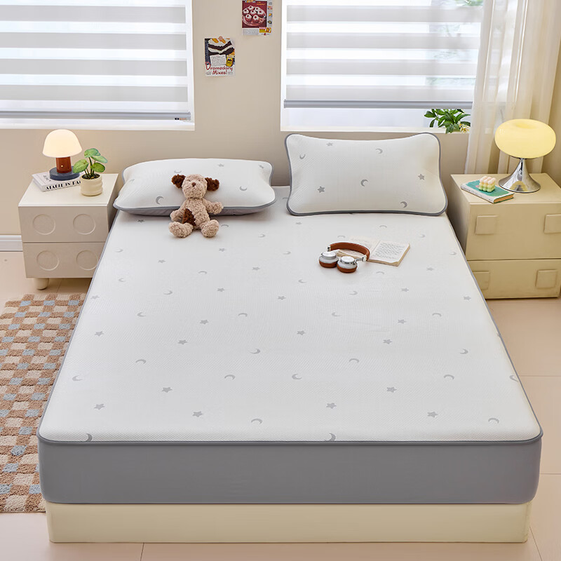 多喜爱凉席冰丝席夏季席子1.8米夏天冰丝床笠软凉席凉豆豆床笠 提花软凉席星月（床笠款） 1.2米床两件套/ 195cm*120cm