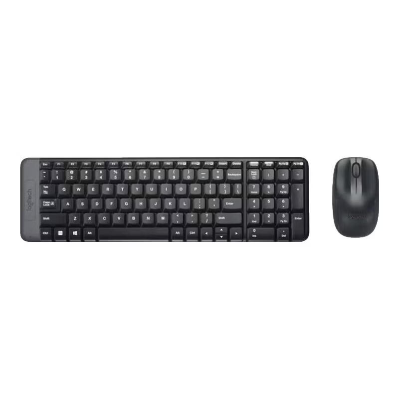 罗技（Logitech）正品无线键盘鼠标套装台式笔记本电脑家用办公有线键鼠套装 炫酷黑-MK220键鼠套装