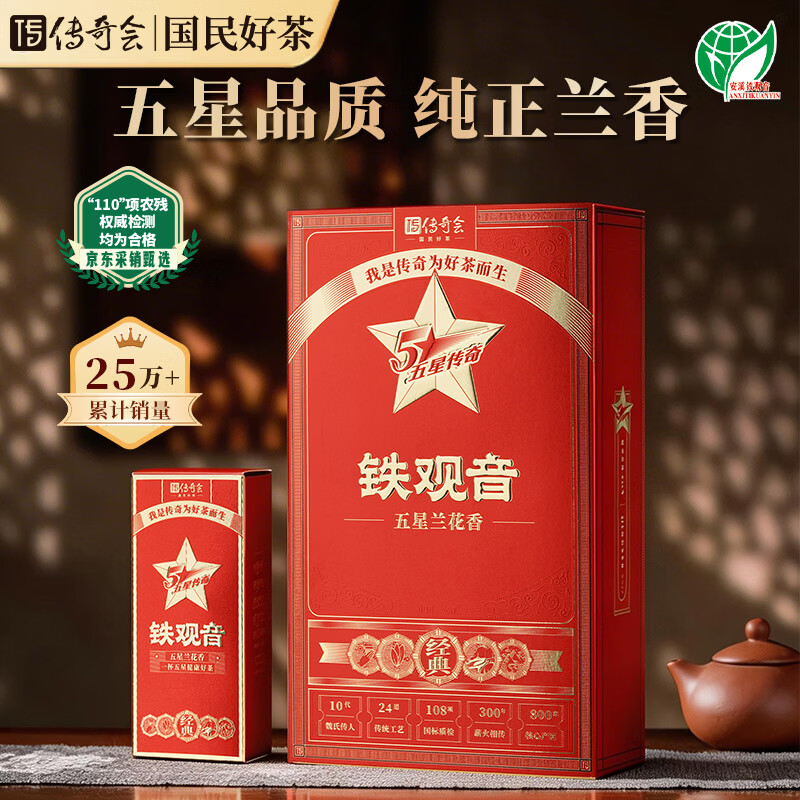 传奇会乌龙茶 安溪铁观音 清香型特级500g茶叶礼盒装新茶自己喝送礼礼品