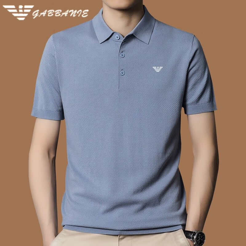 阿玛尼(ARMANI)正品夏季短袖t恤男士桑蚕丝翻领休闲纯色时尚薄款针织polo衫高端 十大奢侈品男装国际一线品牌白色 L 170_(适合体重120-130斤)