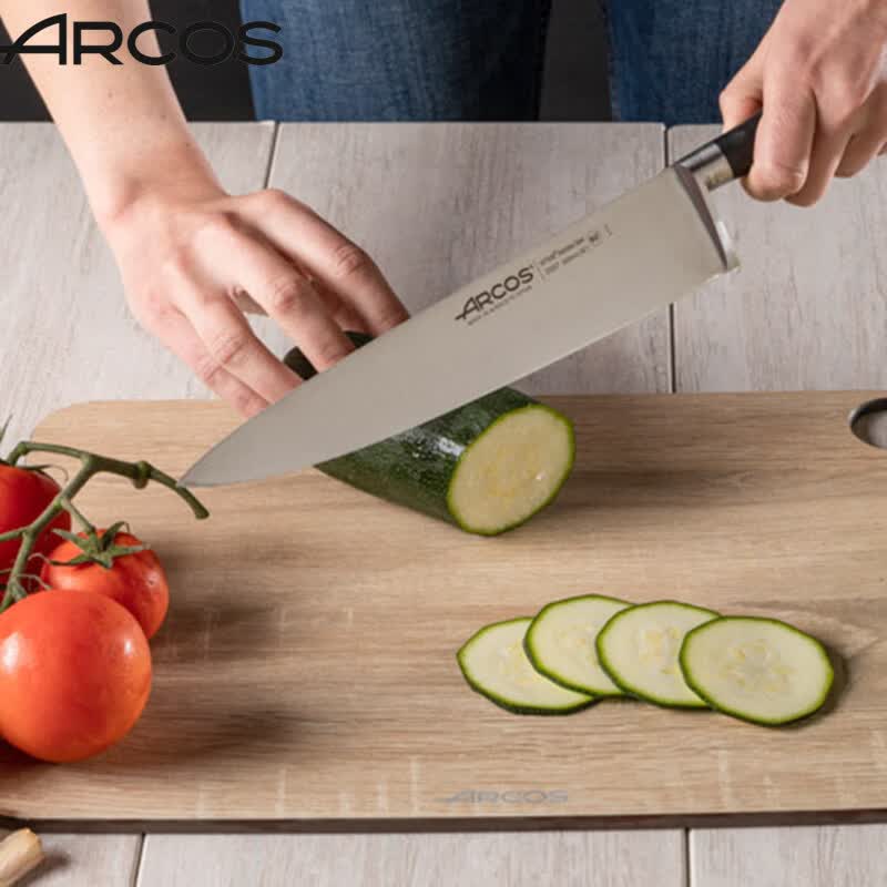 ARCOS不锈钢切菜刀厨师专用多功能刀具西餐厅主厨刀水果刀切肉刀 黑色手柄