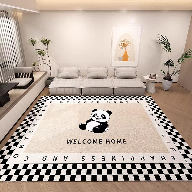 KAYE卡通地毯客厅轻奢高级感沙发茶几垫子大面积免洗卧室床边毯可定制 SJR-Y星愿-panda抱抱 120X160cm