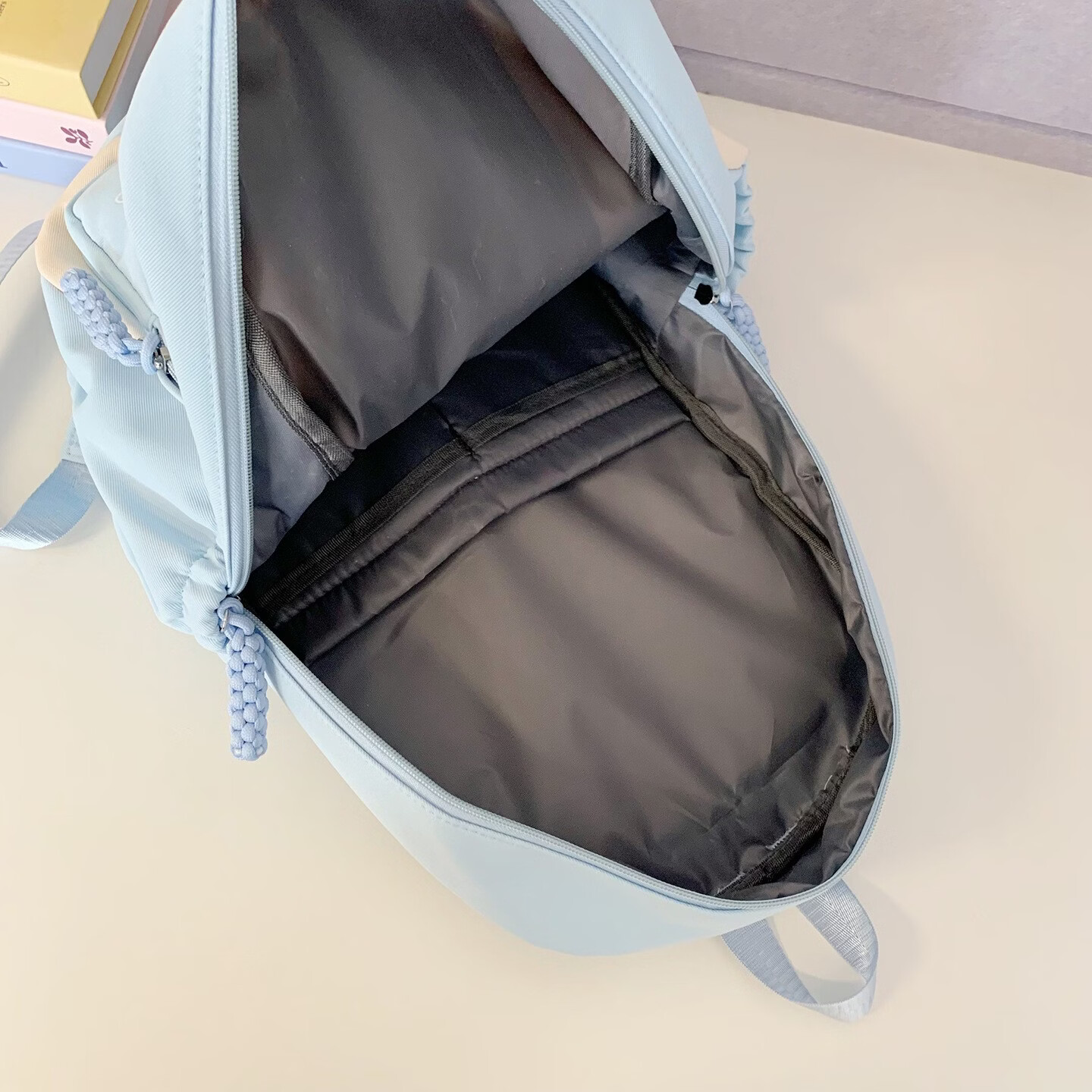 梵昇昱双肩包高颜值女生日系ins初高中生大容量书包多巴胺软妹出游背包 双肩包【蓝白无挂件】 小号