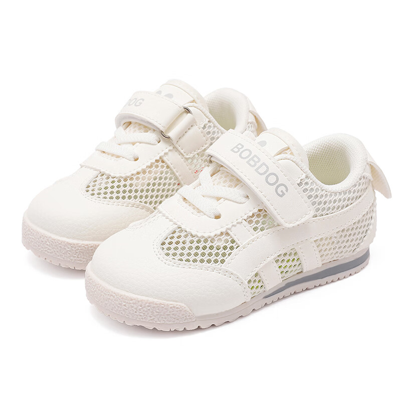 巴布豆童鞋秋季男宝宝儿童学步鞋夏款软底轻便2025新款女童机能鞋 米色(单网)62074 24 适合脚长14.3cm