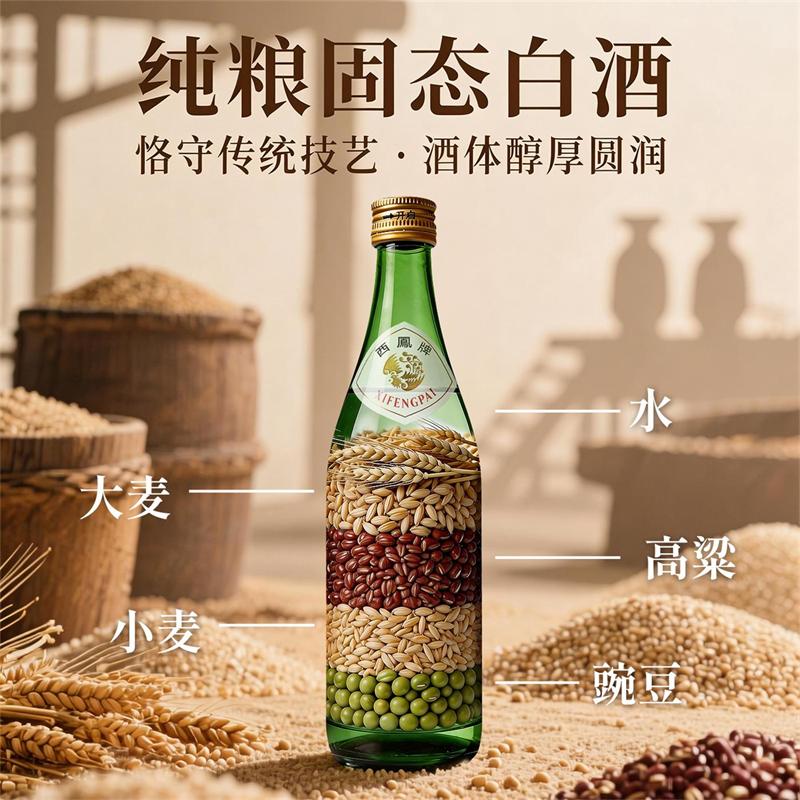 西凤大曲45度老绿瓶西凤酒500ml自饮口粮聚会凤香型白酒 500mL 6瓶