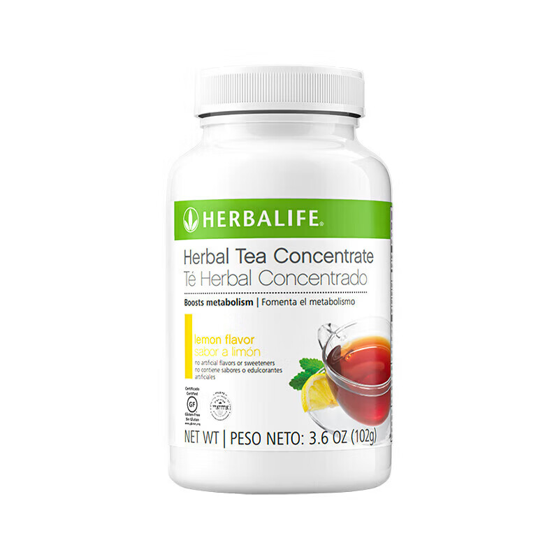 康宝莱（HERBALIFE）美国草本浓缩速溶茶饮 懒人茶运动茶 轻松代谢 柠檬味 102g*1瓶 102g*2瓶