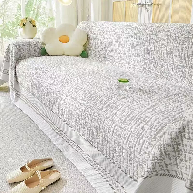 四季通用26年新款清凉冰丝沙发巾 防滑耐磨 亲肤舒适 灰色【凉爽透气冰丝面料】 【单人位通用】180厘米宽*180厘米长