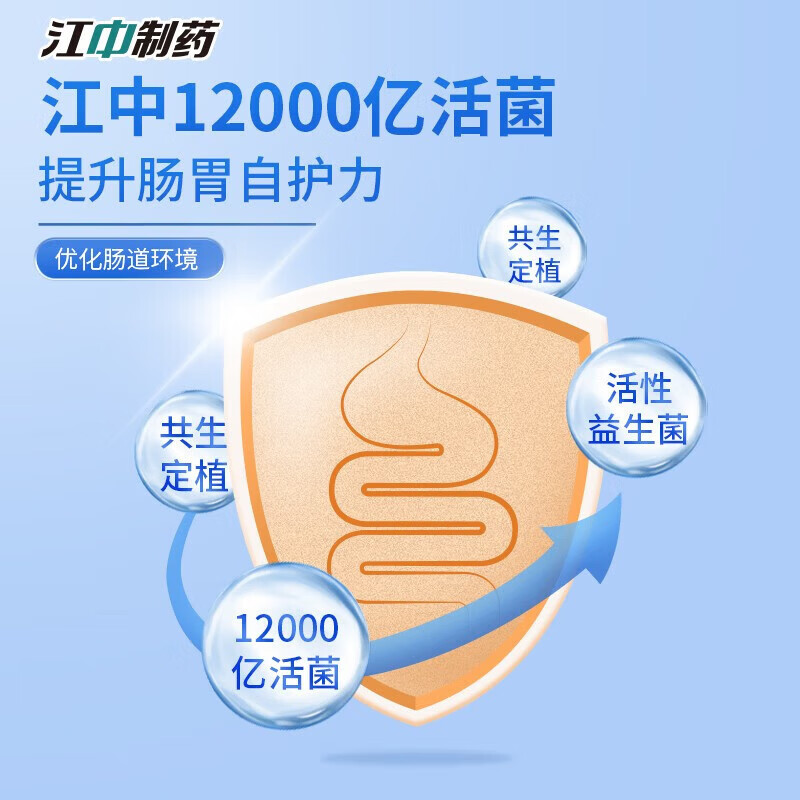 江中益生菌冻干粉1.2W亿活菌调理肠胃道益生菌成人儿童通用肠胃益生菌 【轻松畅快】12000亿活菌 40g*3盒