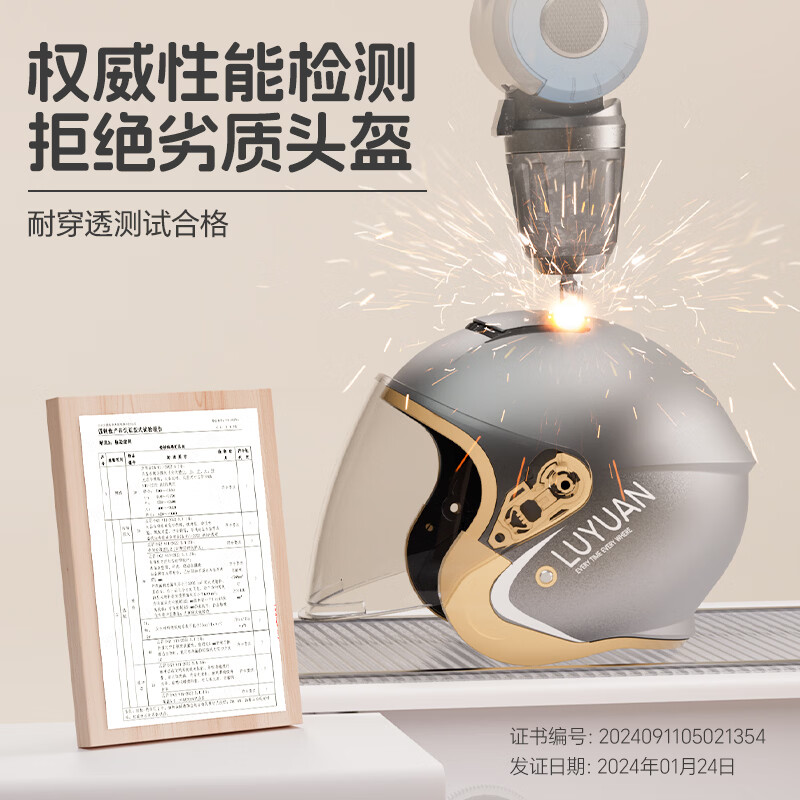 绿源（Luyuan）电动车头盔3/4春季A类防风保暖防雾男女通用3C认证大号码半盔秋冬四季款电瓶车安全帽 烟沙紫【3C防雾护目镜+可开启天窗】