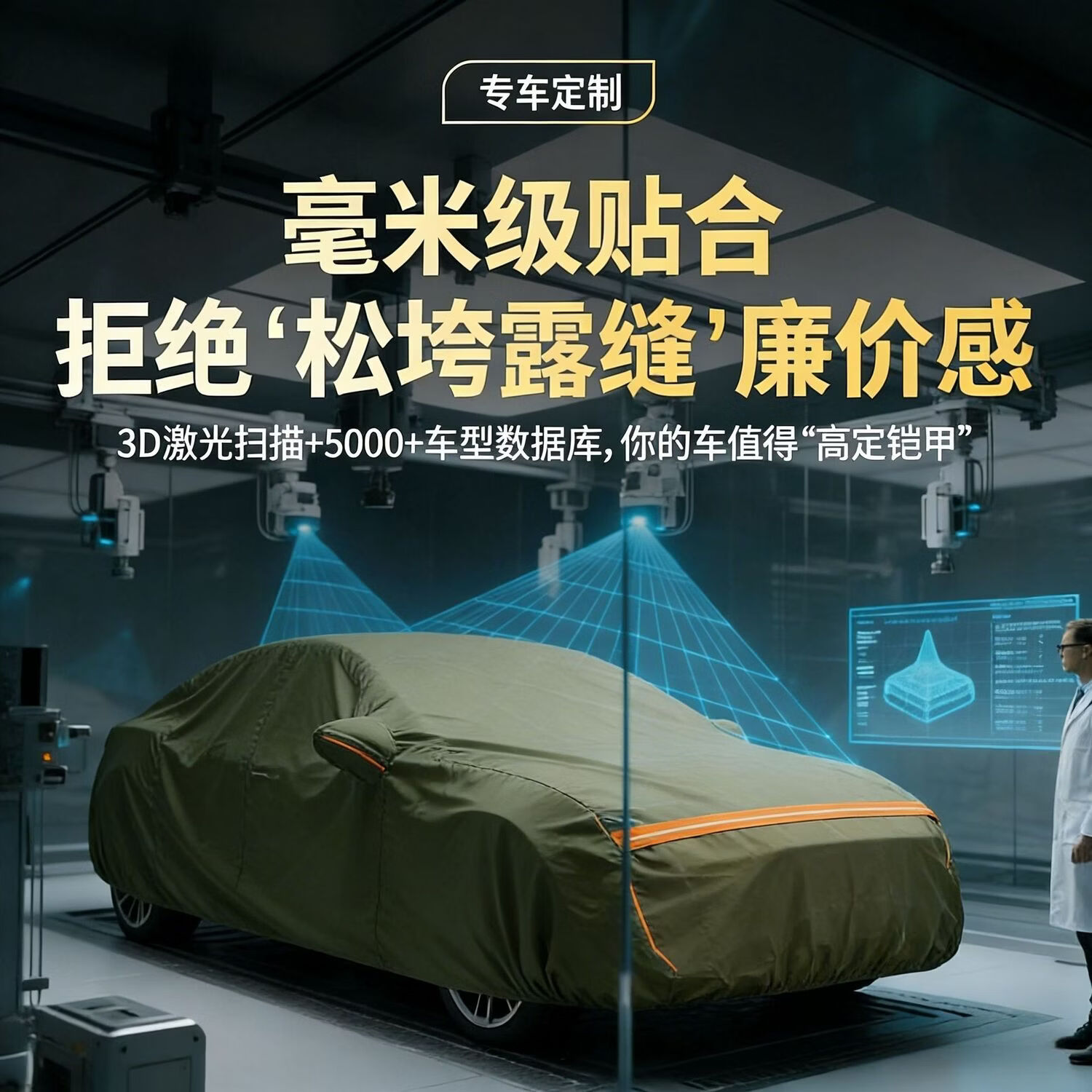 毅亨全遮光帆布汽车车衣车罩车套防晒防雨隔热遮阳罩盖车布外套防尘罩 【星空银】升级全遮光纯帆布车衣车罩-送收纳包 加厚纳米钛银涂层【防晒防雨隔热防尘*四季通用】