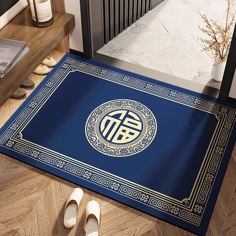 KAYE入户门地垫硅藻泥卫生间门口地毯浴室吸水防滑垫子进门垫厕所脚垫 GZN-K灵素-福绕蓝茵 40X60cm