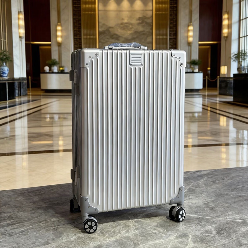 佐卡伦全铝镁合金行李箱高颜值拉杆箱男女旅行箱可登机密码箱硬壳皮箱子 奢华银【一体全铝镁合金】 20英寸 -登机箱-手提上飞机手拉箱