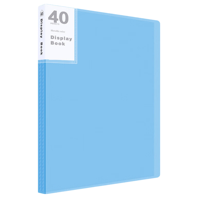 綠文A5藍色40頁小規(guī)格資料冊5R相片收納醫(yī)院檢查報告袋學生收納32K透明文件收納袋產(chǎn)檢翻頁資料收納冊 單個裝