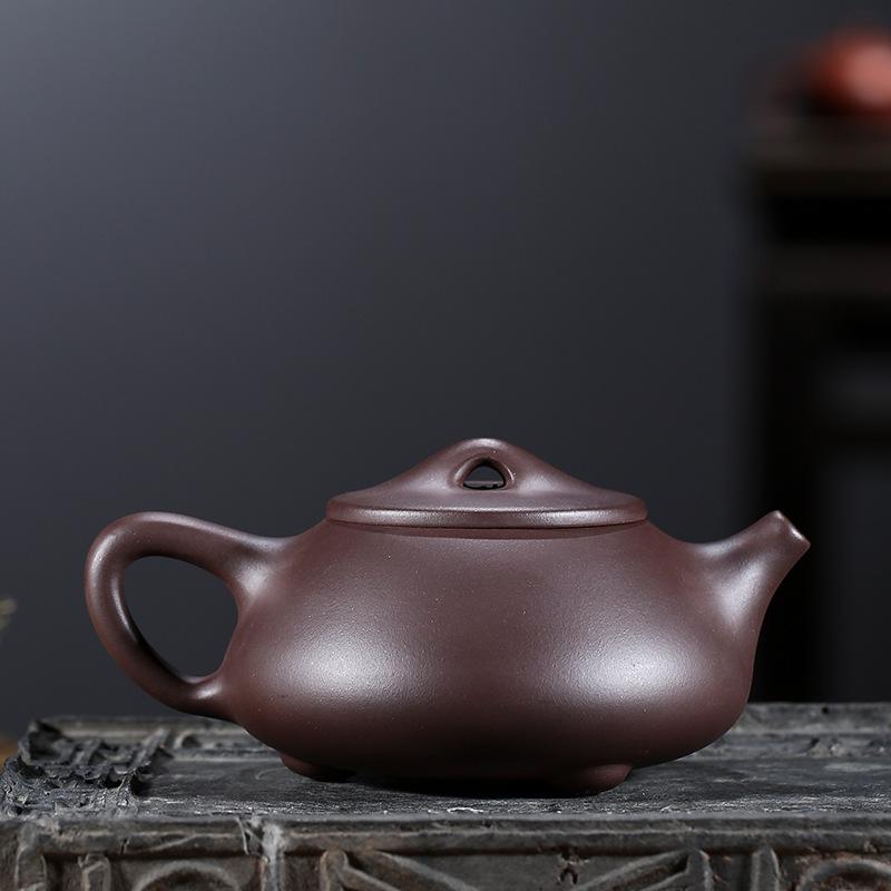 宜兴原矿老紫泥紫砂壶手工制作景舟石瓢茶壶球孔出水名家手作紫砂 紫泥