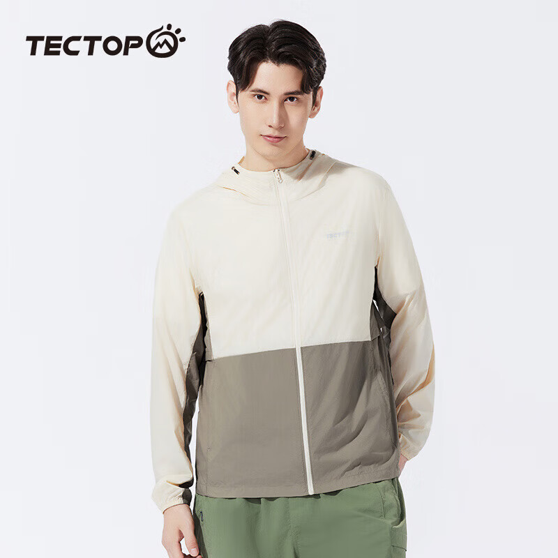 探拓（TECTOP）户外防晒衣男女同款夏季轻薄透气UPF50+防紫外线皮肤衣冰感防晒服 【男女同款】燕麦色/新卡其 S
