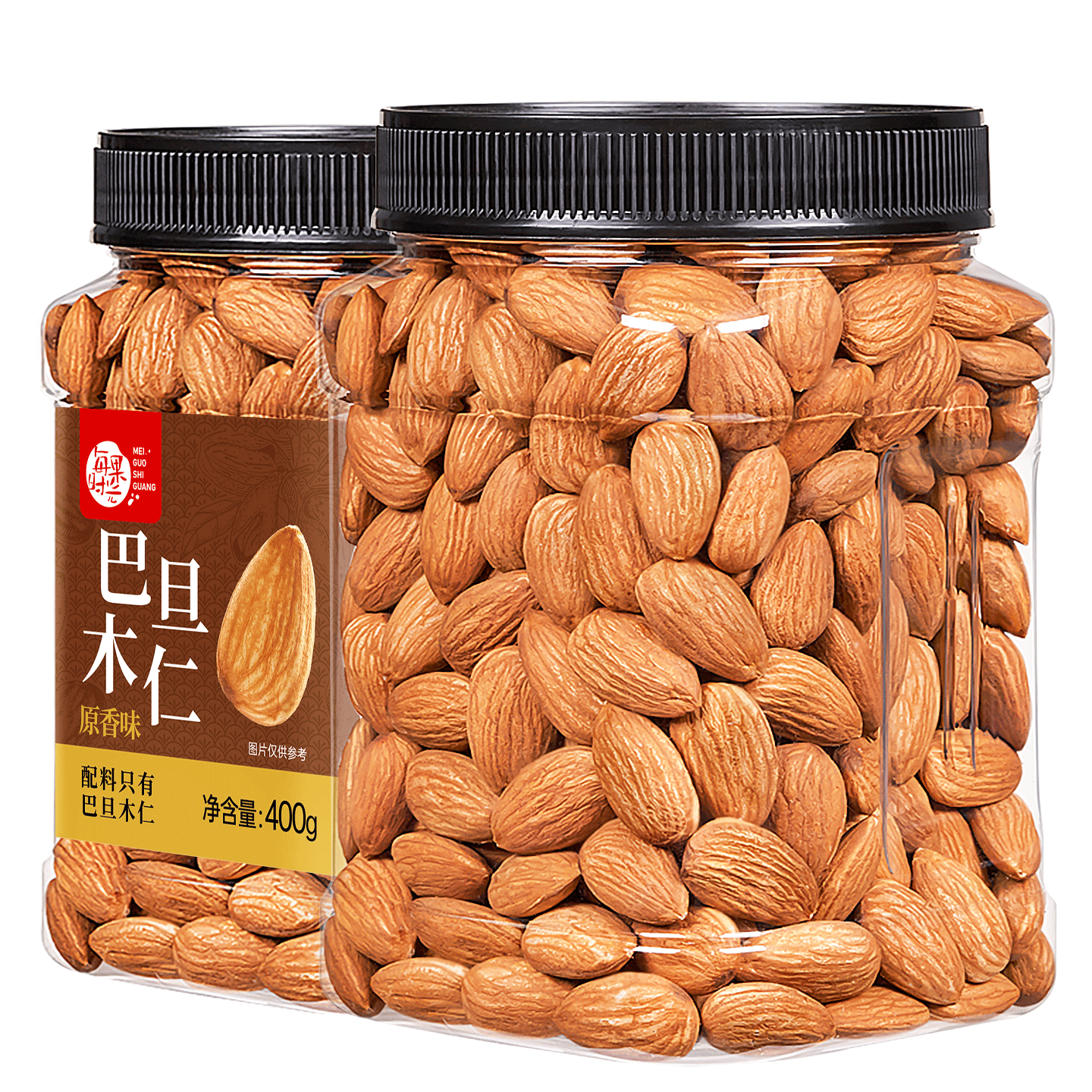 每果时光巴旦木仁400g原味无添加大杏仁扁桃仁每日坚果干果休闲零食