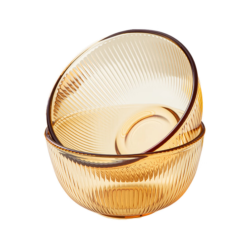 安买 高硼硅耐热玻璃碗2件套 5英寸饭碗汤碗 耐高温可微波水果碗S1240