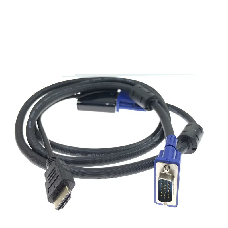 溥畔高清HDMI转VGA转接线游戏机笔记本电脑连接电视显示器投影仪视频1 黑色 HDMI公转GA公带芯片1.8米