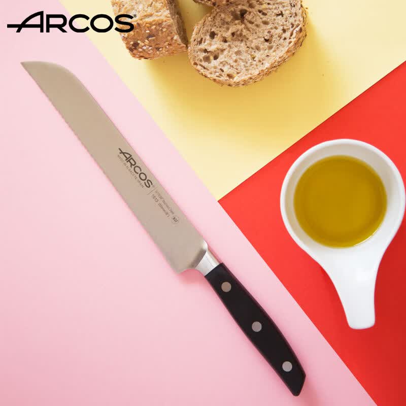 ARCOS 不锈钢锯齿面包刀波形刀刃不掉渣不变形切割刀面包刀烘焙锯齿刀