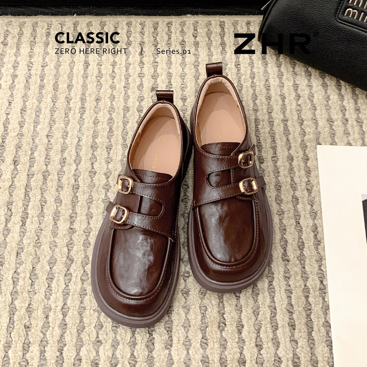 ZHR�����ָ�ЬŮ2026�����¿����װٴ�СƤЬ�ָ�Ӣ�׷絥Ь ��ɫ 38 179Ԫ