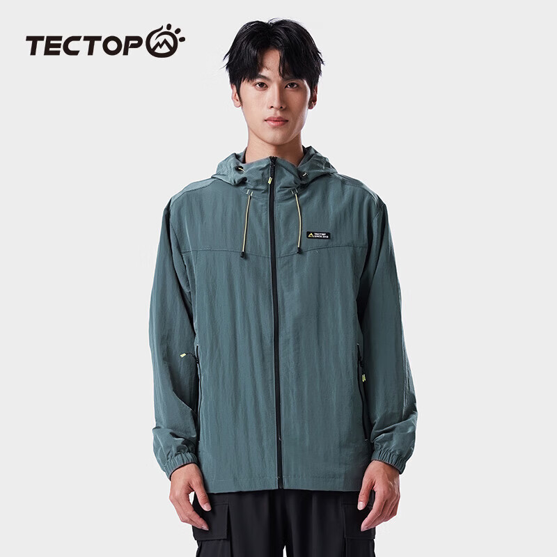 探拓（TECTOP）防晒衣服男士UPF50+防紫外线2026夏季轻薄透气户外钓鱼皮肤衣外穿 海岛绿【男款【轻薄防晒 S
