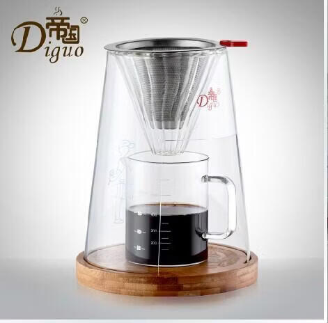 帝國（Diguo）咖啡壺滴漏式手沖玻璃壺滴濾咖啡壺咖啡分享壺美式咖啡壺 龍鳳壺 400ML