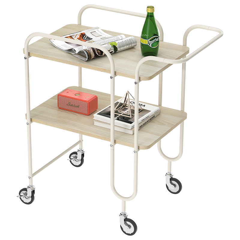 SOFS中古小推车置物架网红沙发边桌侧边柜客厅边几角几多功能阳台小茶桌咖啡桌可移动茶几轻奢简约床头桌  2层/中古推车
