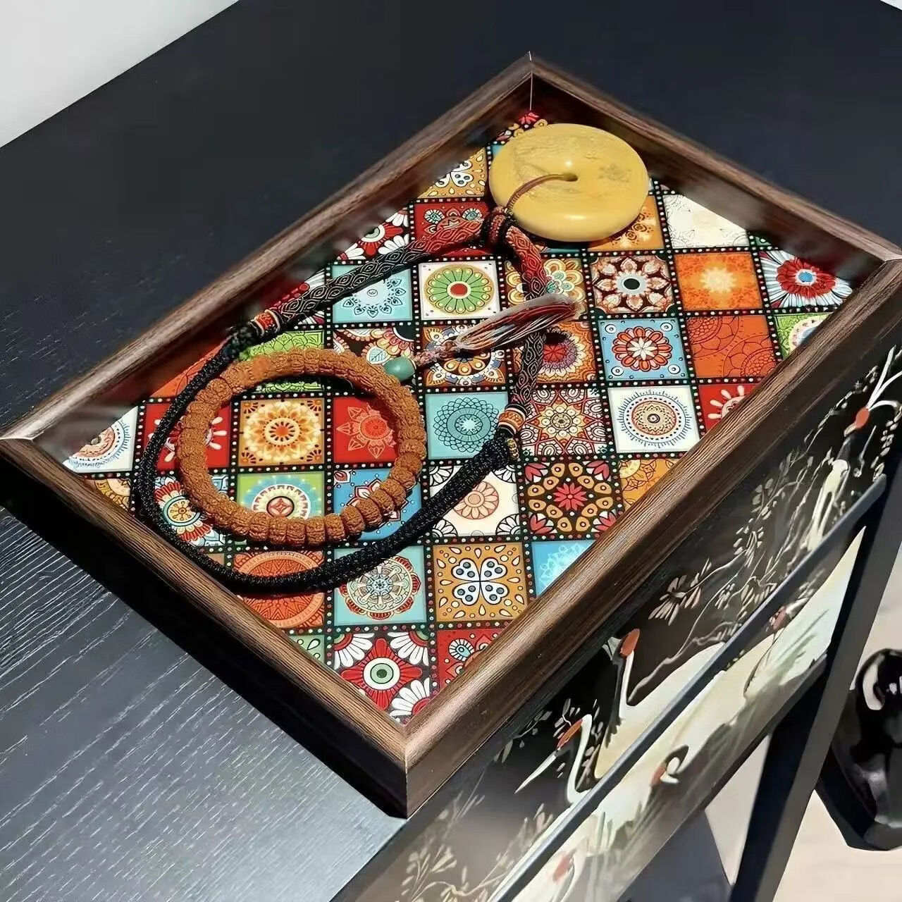 小红书同款波西米亚风AA 新花托盘（皮革18*28）茶盘 京东折扣/优惠券