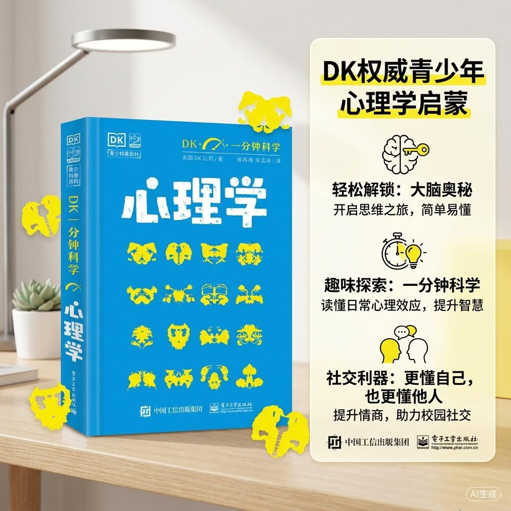 DK一分钟科学 心理学 小学书单 书单寒假书单科普启蒙自主阅读课外读物科普百科 6-12岁小猛犸童书 