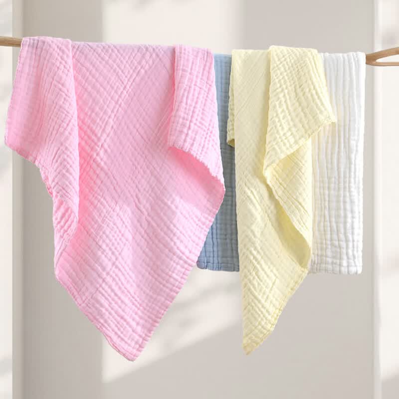 匹鲁儿童浴巾婴幼儿A类100%全棉纱布浴巾简约风新生儿宝宝瞬吸洗澡巾 奶蓝-70*140cm