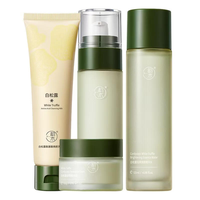 韵木白松露四件套补水保湿提亮肤色面部护理化妆品单品套装 单品组合四件套（洗面奶+水+乳+面霜