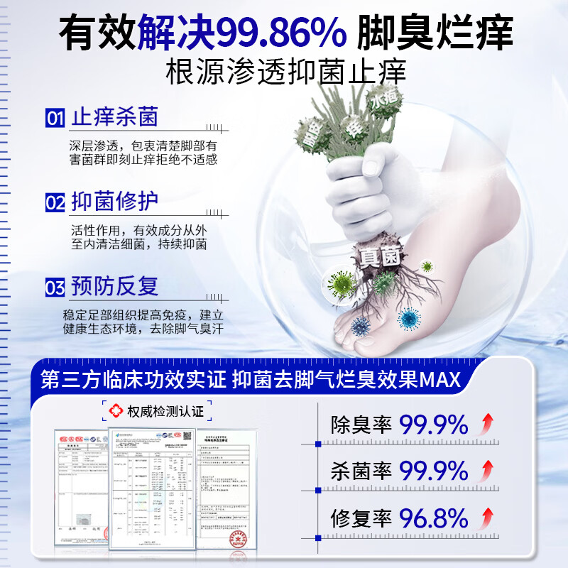 Vendvia脚气喷剂止痒脱皮烂脚丫真菌感染脚臭脚痒改善足部抑菌喷雾剂 【第二瓶半价】去脚气脚臭克星