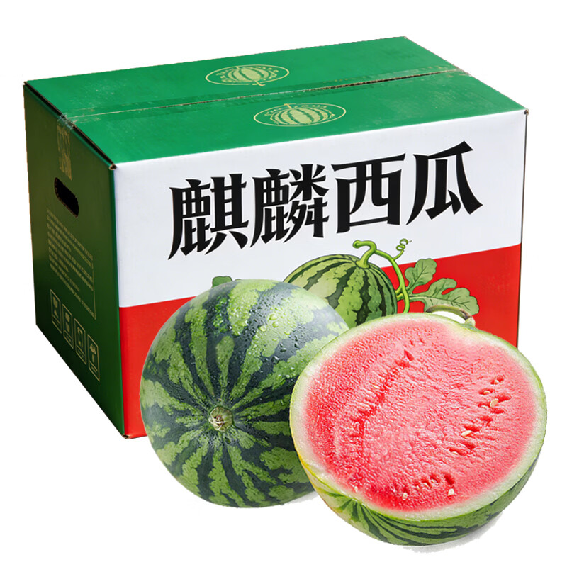 东鲜丰西双版纳西瓜麒麟西瓜正宗美都麒麟瓜冰糖红瓤西瓜当季新鲜水果 净重7-8斤【气柱+泡沫箱】