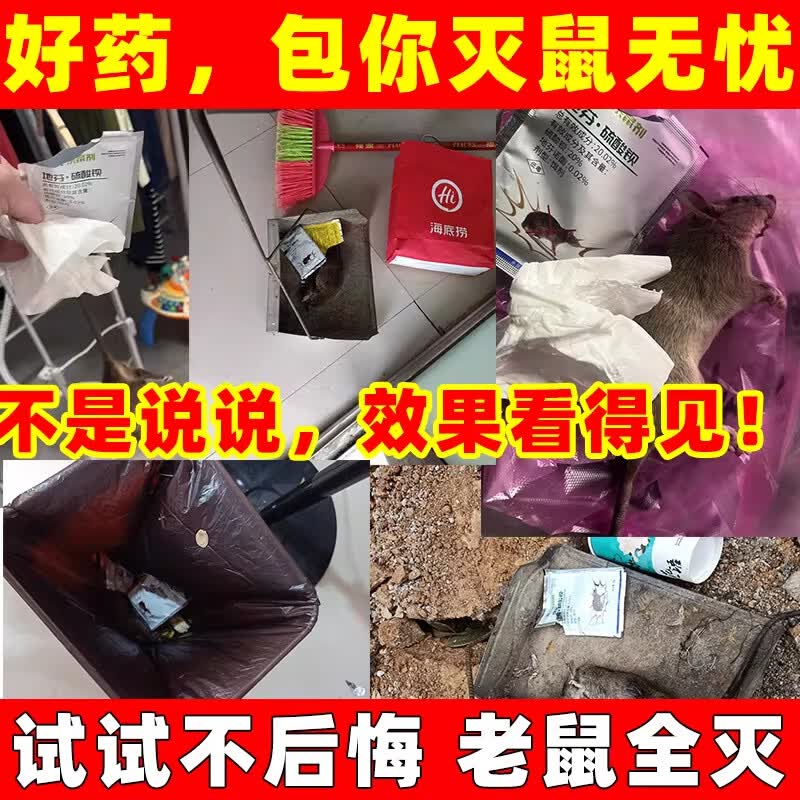 洛圣老鼠特效药三步一闻就到家用室内室外杀老鼠强效一窝端灭耗子饵剂 【金榜TOP1】特效灭鼠药3袋