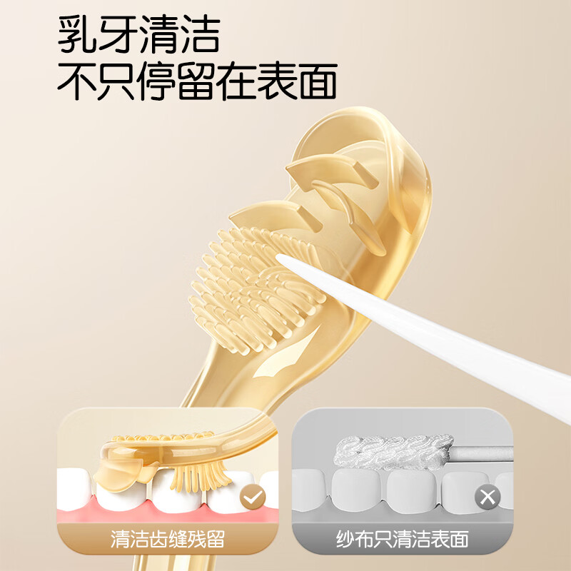 恐龙医生(PROTEFIX)宝宝舌苔清洁器新生婴儿牙刷婴幼儿乳牙口腔清洁神器 【新升级 食品级】2支装 建议0-18个月