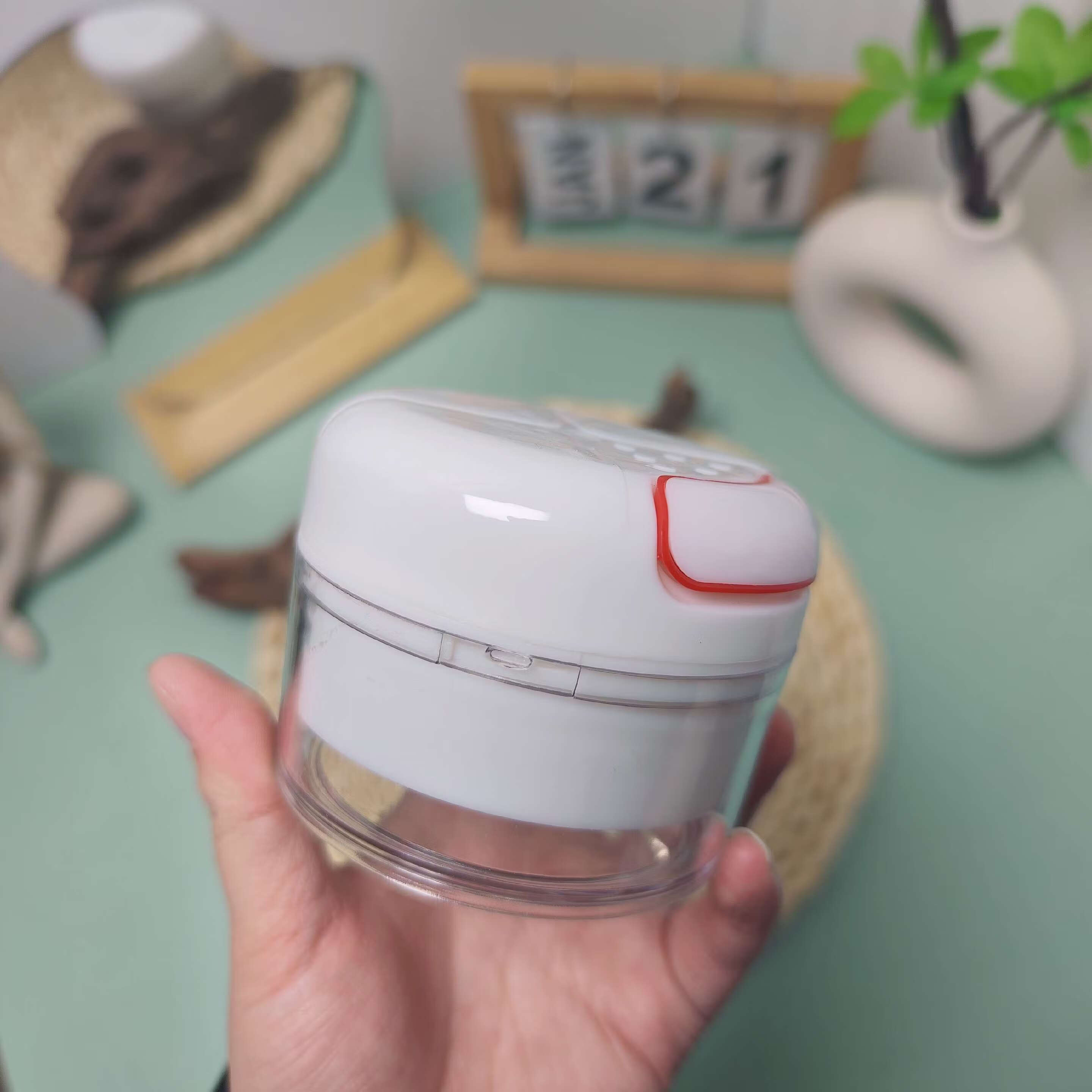 咏幻手动捣蒜器搅蒜器压蒜器捣蒜泥神器打蒜器大蒜搅碎机绞拉蒜末 白色捣蒜器