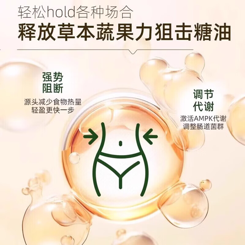 sungift果蔬酵素膳食纤维消化益生菌夜间酵素片身材管理大餐嗨吃 60粒*4瓶