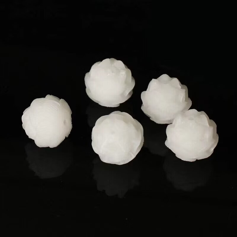 特玺白玉DIY手串项链饰品配件菩提子白菩提根雕刻莲花散珠 大号五层莲花约20MM【10个】