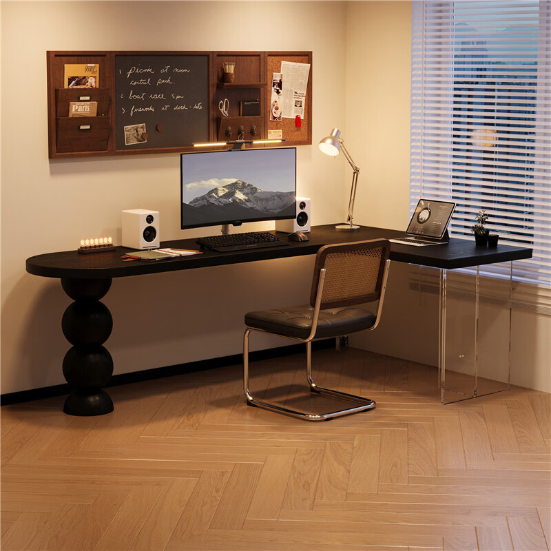 溥畔风转角书桌卧室双人学习桌定制靠墙拐角电脑桌工作台 转角桌220x140cm 宽55x高75cm