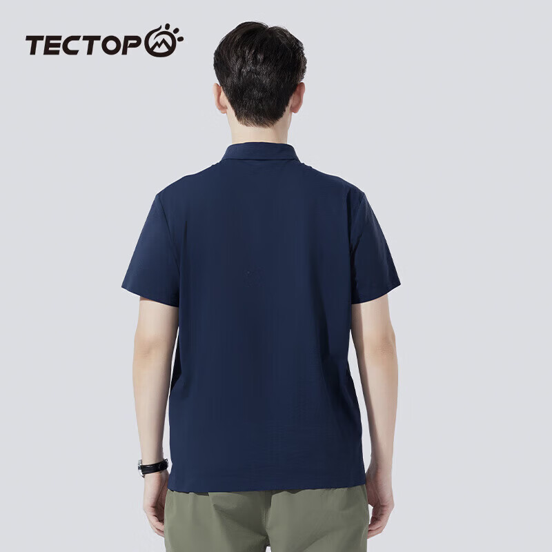 探拓（TECTOP）户外速干短袖POLO衫男春夏透气弹力运动吸汗打底衫商务休闲T恤男 碧城色【polo衫T恤 S