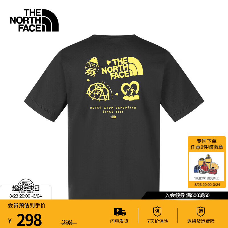 北面（The North Face）短袖T恤CAMP情侣款定制印花户外休闲透气26春夏新款|8JSK JK3/宇宙黑 3XL /190/124A
