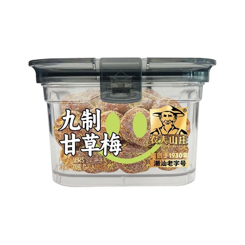 農(nóng)夫山莊甘草梅陳皮酸甜話梅蜜餞甘草梅休閑零食日式 農(nóng)夫山莊甘草梅222x2瓶