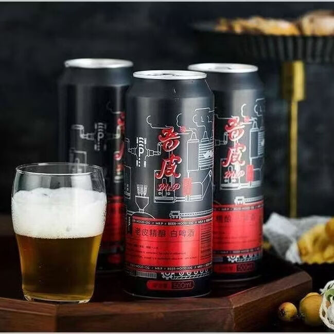 老皮讷河白啤酒13°原浆啤酒500ml*罐装麦芽捷克萨兹啤酒花 老皮精酿白啤500ml*6罐