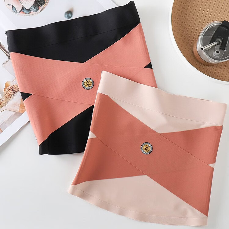 女士收腹腰带收腹运动交叉护腰带贴身收腰带塑身腰封弹力收小肚子 【超值两件装】黑色+肤色 XL【建议体重120-140斤】