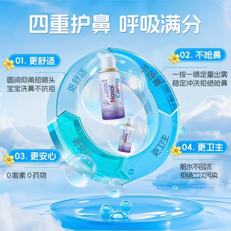星之诚鼻用过敏原阻隔剂换季花粉粉尘尘螨动物毛屑防护缓解过敏性鼻炎 【品牌热销】等渗儿童40ml急慢性鼻炎鼻腔清洗