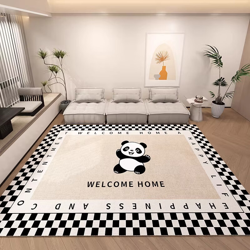 KAYE卡通地毯客厅轻奢高级感沙发茶几垫子大面积免洗卧室床边毯可定制 SJR-Y星愿-panda抱抱 120X160cm